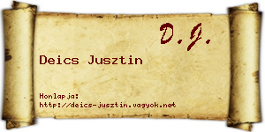 Deics Jusztin névjegykártya